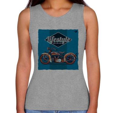 Imagem de Regata Feminina Life on the road - Foca na Moda, Cinza, P
