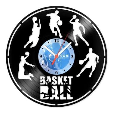 Imagem de Relógio De Parede Disco Vinil Esportes - Basketball - VES-185 - Modern