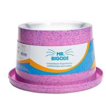 Imagem de Comedouro Antiformiga para Gatos Mr. Bigode Rosa -250ml Nf Pet para Ga
