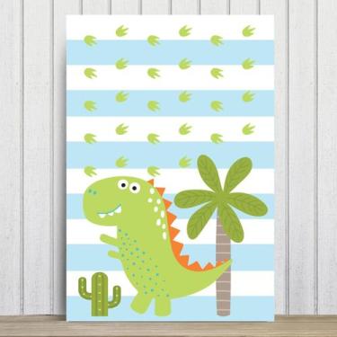 Imagem de Placa Decorativa Infantil Dinossauro Baby 2 Verde 30x40cm - Quartinhos