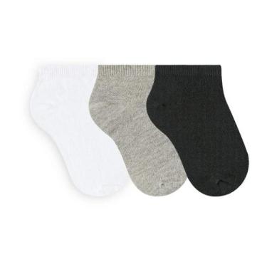 Imagem de Kit Com 3 Meia Infantil Selene Sapatilha Unissex 2270 25/28 Preto, Pre