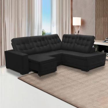 Imagem de Sofá Canto Chaise Dueto 250 x 205 Cm Retrátil Mola Bonnel Reclinável V