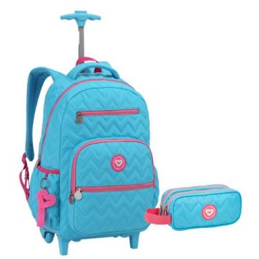 Imagem de Kit Mochila De Rodas E Estojo 360º Metalizada Para Notebook - Seanite