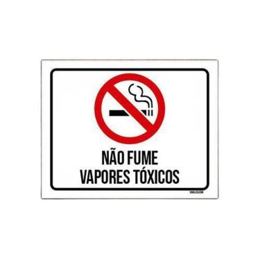 Imagem de Kit 5 Placas Sinalização Não Fume Vapores Tóxicos