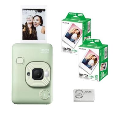Imagem de FUJIFILM Câmera instantânea INSTAX Mini LiPlay | Verde com película instantânea INSTAX Mini | 40 exposições + pano de limpeza (4 itens)
