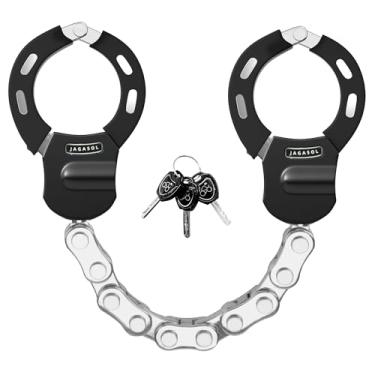 Imagem de JAGASOL Trava de scooter elétrica, cadeado de corrente antifurto resistente com chave, acessórios para bicicleta, bicicleta elétrica, bicicleta, motocicleta, scooter, feito de liga de zinco,