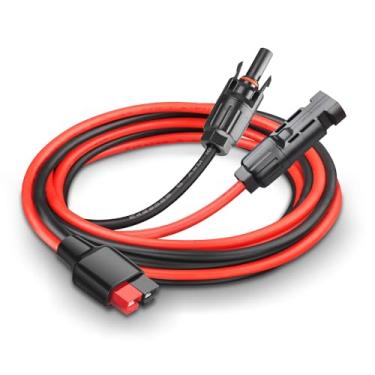 Imagem de LeTaoXing Cabo conector de painel solar 10AWG para Anderson de 1,8 m, cabo de extensão adaptador solar Anderson para geradores solares RV, Goal Zero Yeti Renogy, compatível com bateria solar Anderson