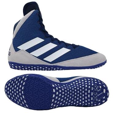 Imagem de adidas Mat Wizard 5 Tênis de luta livre masculino, Azul-marinho/cinza/branco, 35