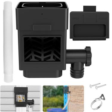 Imagem de WADEO sistema de coleta de água da chuva, desviador de calha adequado para calhas residenciais de 2" x 3" ou 3" x 4", kit desviador de barril de chuva com válvula ajustável e filtro, manguei