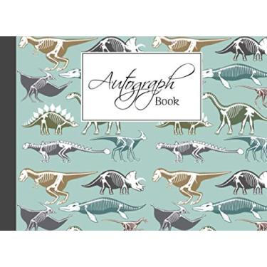 Imagem de Autograph Book: dinosaur Cover | Signatures Blank Scrapbook, Blank Unlined Keepsake, Memorabilia Album Gift, Keepsake Memory Book, Size 8.25" x 6"