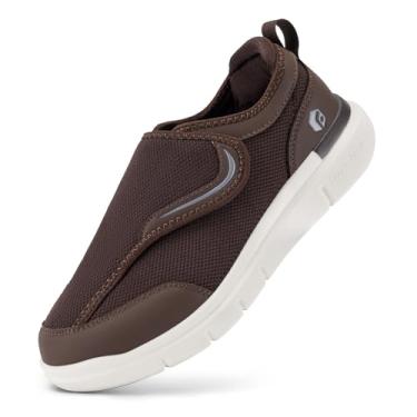 Imagem de FitVille Sapatos Diabéticos para Homens Extra Largos Sapatos Slip-on para Pés Inchados Sapatos de Caminhada para Idosos Alívio da Dor no Pé Neuropatia - EasyTop Wings V9