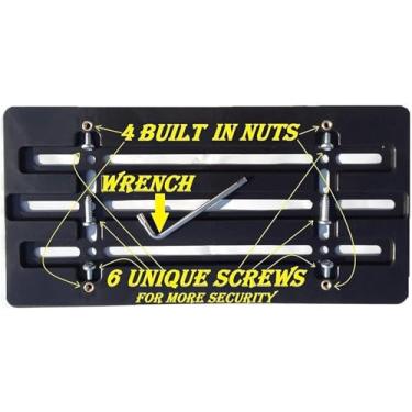 Imagem de Suporte de placa de para-choque dianteiro universal Trunknets Inc + 6 parafusos exclusivos e kit de chave