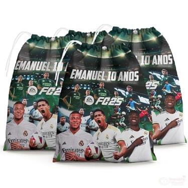 Imagem de Sacolinhas Surpresa Personalizada Tecido Futebol FiFa25 (Sacolinhas 15x20, Unidades, 30)