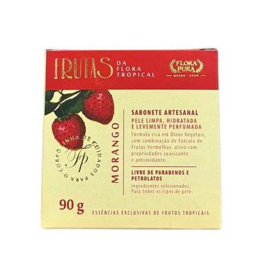 Imagem de Sabonete artesanal de morango-90g-flora pura