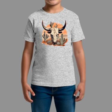 Imagem de Camisetas infanto juvenil Básica Casual Gola Redonda Cabeça Boi - RodL