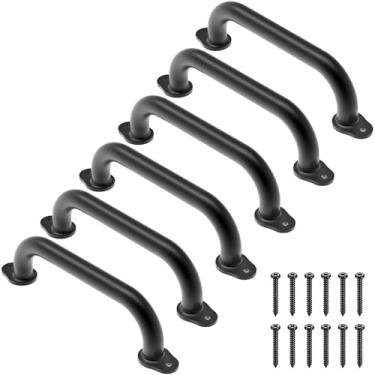 Imagem de Dolibest Pacote com 6 alças de segurança de 30 cm, alças de playground de segurança de metal, alças de mão de brinquedo e design de base mais larga, alças de brinquedo para estrutura de escalada, casa