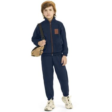 Imagem de Conjunto Infantil Menino Inverno Jaqueta Soft E Calça Moletom Peluciado - Angerô-Masculino