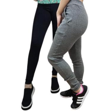 Imagem de Kit 2 Calças Leggings Longa Suplex Ribana Infanto Juvenil - Paraíso do