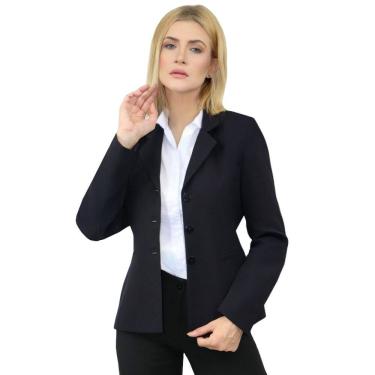 Imagem de Blazer Feminino Alfaiataria Executiva Preto com Elastano