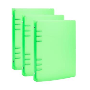 Imagem de Briartw Pacote com 3 capas para fichário A5 com 6 anéis – Organizador de armazenamento de polipropileno durável (PP) – Compatível com inserções de 20 x 14,5 cm, bolsos protetores de página e papel -