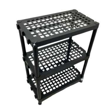 Imagem de Estante Plástica Multiuso 3 Prateleiras Reforçada Preta