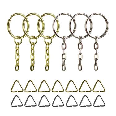 Imagem de Argolas Para Chaveiro 20mm Com Corrente 5 Elos 1000 Unidades