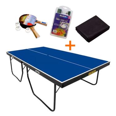 Imagem de Mesa ping pong mdf 25MM klopf 1090 + kit Raquetes e Bolinhas 5055 + Rede 5034 + Capa Impermeável