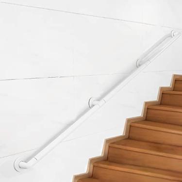 Imagem de Barras de apoio alongadas de aço inoxidável, corrimão de equilíbrio de segurança de nylon antiderrapante, dispositivo de assistência de deficiência para banheiras montadas na parede para grávidas com