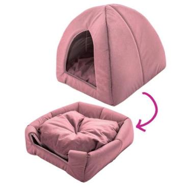 Imagem de Caminha Pet Oca Cama Toca Suede 2 em 1 para Cachorro e Gato - LMM pets