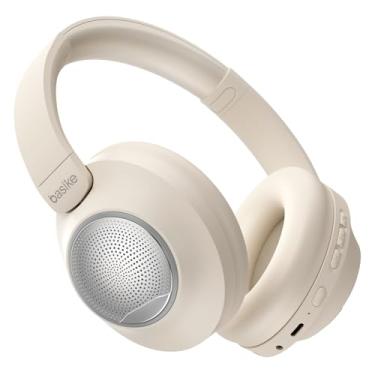 Imagem de Headphone Bluetooth 5.4 com ANC, Fone de Ouvido Cancelamento de Ruído Ativo, 40H Bateria, Modo Alto-Falante, Ideal para Jogos, Chamadas e Viagens – Bege