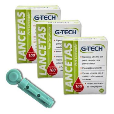 Imagem de Lancetas Para Lancetador 28g Verde Para Glicose Gtech 300uni