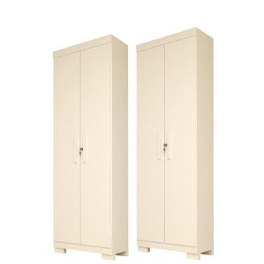 Imagem de Kit 2 Armário Multiuso Israel 2 Portas com Chave 100% MDF – Linhamobília