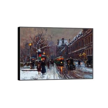 Imagem de Pintura famosa decoração de arte de parede - imagens de paisagem para sala de estar - cais - pôster em tela preta e impressões 50 x 70 cm 20 x 27 pol