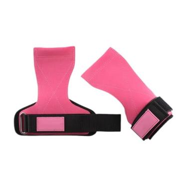 Imagem de UGPLM Tiras de pulso para pulseiras de levantamento de peso pull ups ajustável treino confortável para homens para homens para halteres fisiculturismo, Rosa