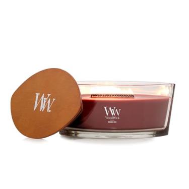 Imagem de WoodWick Vela de elipse perfumada Rouge Oud, racha quando queima, ótima para presente, até 40 horas de tempo de queima, 473 ml