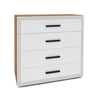 Imagem de Cômoda Valência 4 Gavetas Branca e Freijó