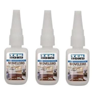 Imagem de 3 Un Cola Adesivo Instantânea Tek Bond Moveleira 793 20gr