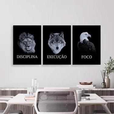 Imagem de Kit 3 Quadros Empreendedorismo Palavras 45X34Cm Vidro Preta - Quadros 
