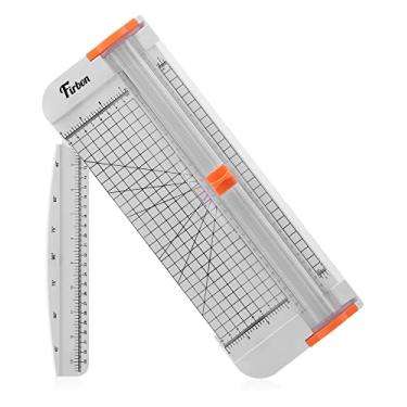 Imagem de Firbon Cortador de papel A4 de titânio 30,5 cm, ferramenta para scrapbooking com régua lateral para papel artesanal, cupom, etiqueta, cartolina (branco)