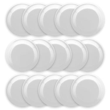 Imagem de DISCOUNT PROMOS Frisbees 23,5 cm Conjunto de 15, pacote a granel - Jogos divertidos ao ar livre para adultos e família - Branco