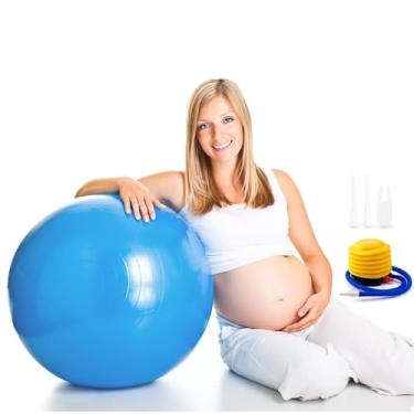 Imagem de Minmex Bola de exercício anti-explosão, cadeira de bola de ioga com dispositivo de bomba, bola de pilates fosca antiderrapante, bola de equilíbrio para alongamento do núcleo, ioga, pilates, parto