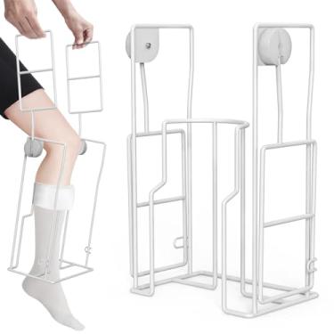 Imagem de Hadwoer Stocking Donner Auxiliar de vestir meias de compressão grande ferramenta de auxílio para panturrilhas de até 33 a 45 cm de circunferência, dispositivo assistente de meia de compressão