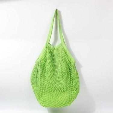 Imagem de Bolsa De Praia Feminina Saco De Rede Macramê Com Forro Verão Piscina C