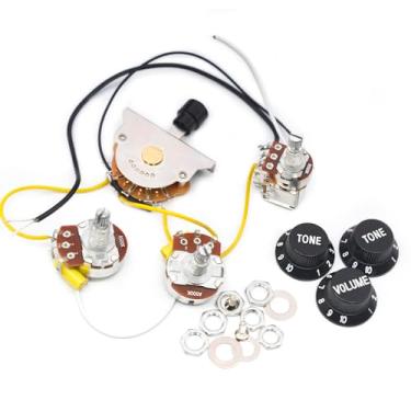 Imagem de SAPHUE Chicote Elétrico De Guitarra Com Divisão Bobina 2T1V, Circuito Pré-Cabeado, Interruptor Lâmina 5 Vias/Interruptor Push-Pull-500K