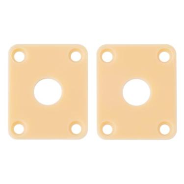 Imagem de Banworks Placa De Plástico Para Guitarra Jack Plate Retangular Guitarras Elétricas Epiphone Epi Lp Les Paul Pacote Com 2 Jt/Ckdp-01 Creme