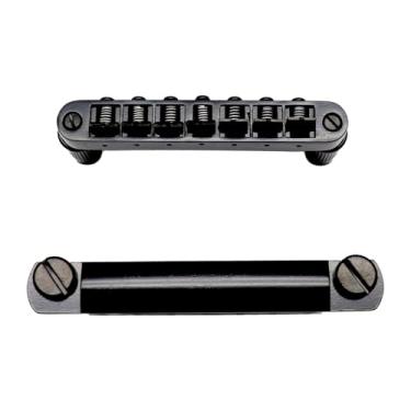 Imagem de Samherome Conjunto De Ponte Para Guitarra 7 Cordas, Tune-O-Matic E Contra-Barra Com Pinos Ancoragem Epiphone Les Paul Lp Sg Estilo Elétrico (Preto)