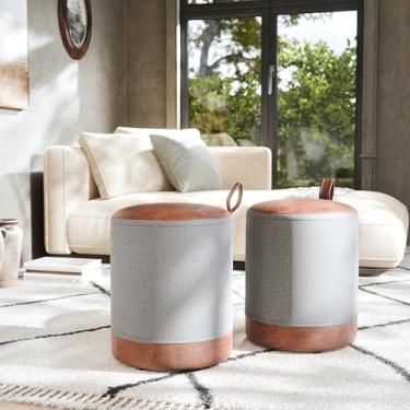 Imagem de Conjunto kit 2 Puff Banqueta Decorativo Euro - Cinza