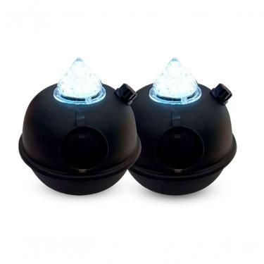 Imagem de Kit 2 Luminárias De Mesa Decorativa Bujãozinho De Metal A Pilha Com Led Branco Dimerizável E Alça