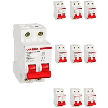 Imagem de 10 Disjuntor Bipolar 20 Amperes C Ourolux