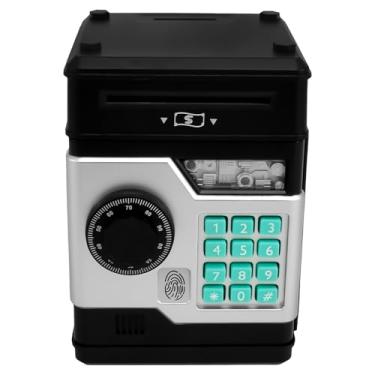 Imagem de Cofrinho eletrônico para crianças com senha de impressão digital com 4 combinações de senhas, cofrinho de grande capacidade, cofrinho para crianças